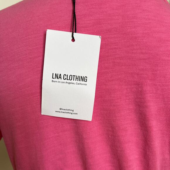 LNA Devan Twist Tee Dress in Neon Pink XS NWT - Picture 9 of 10